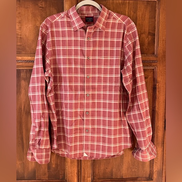 UNTUCKit Other - NWOT UNTUCKit Colton Long Sleeve Button Down | Red & Tan | Slim Fit | Size L